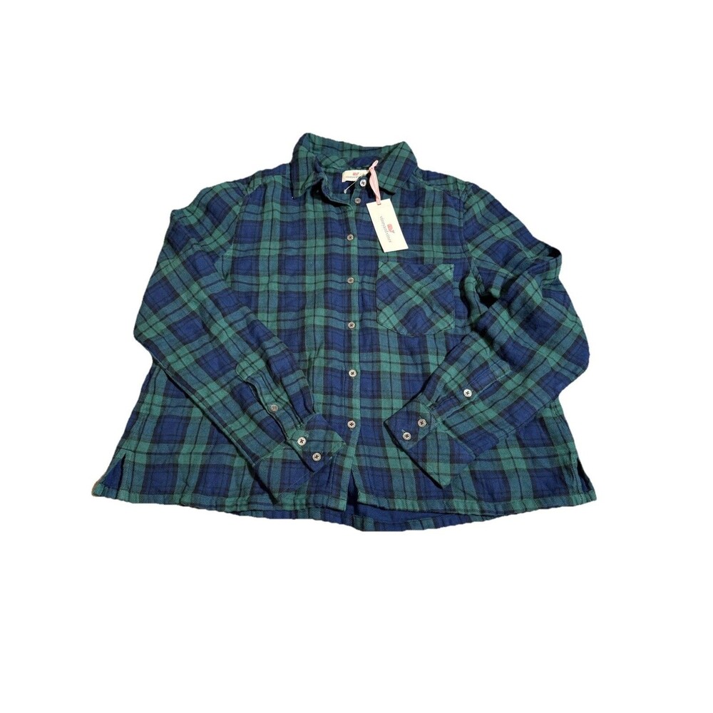 Vineyard Vines Button Down Shirt Charleston Green Navy Plaid Men Small NWT $128